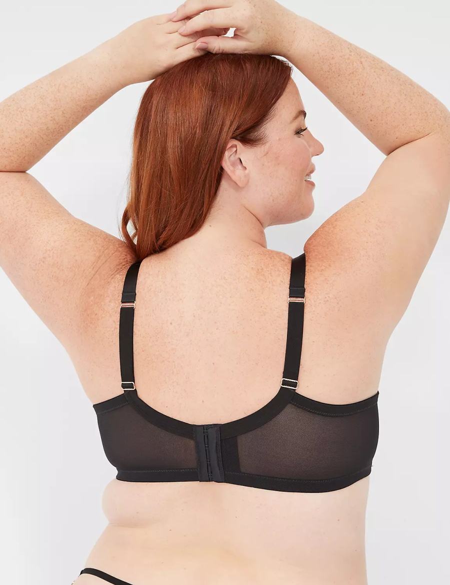 Lane Bryant Chain Quarter Cup Women Bralettes Black | CNB551HI