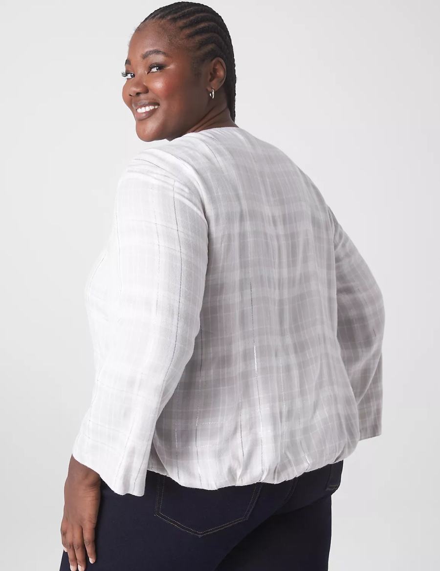 Lane Bryant Classic Button-Down Tie-Hem Top Women Shirts White | MLY3560VN