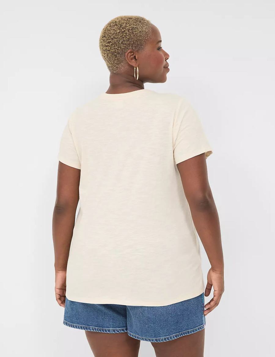 Lane Bryant Coca-Cola Graphic Tee Women T Shirts Cream White | JXO6168FH