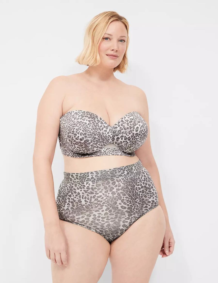 Lane Bryant Comfort Bliss High-Waist Women Briefs Brown Black White | UTH5818DR