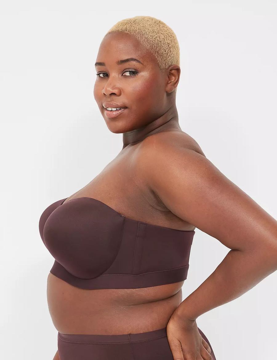 Lane Bryant Comfort Bliss Lightly Lined Multi-Way Women Strapless Bra Chocolate Purple | IYI1151TO