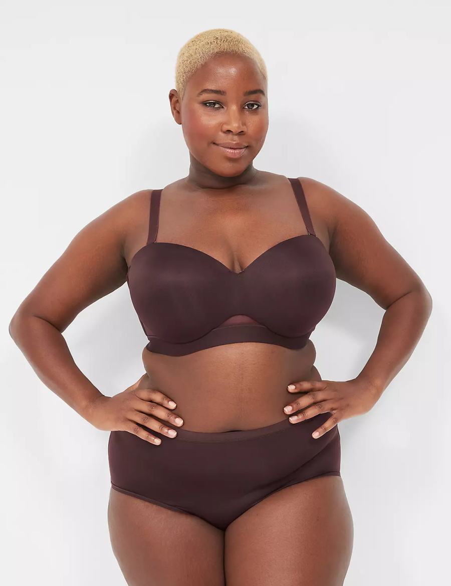 Lane Bryant Comfort Bliss Lightly Lined Multi-Way Women Strapless Bra Chocolate Purple | IYI1151TO