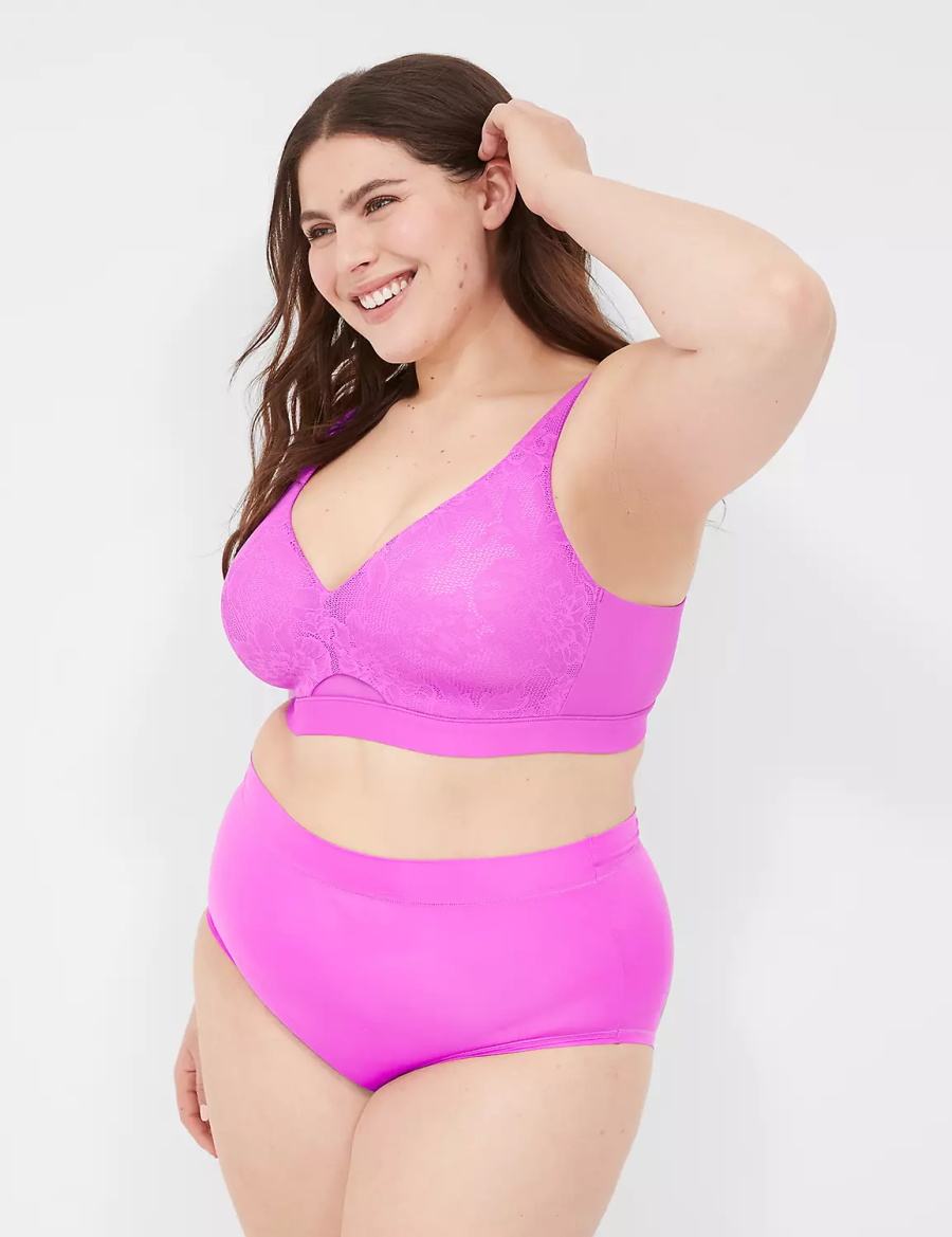 Lane Bryant Comfort Bliss Lightly Lined No-Wire Women Bralettes Light Purple | EVR1436VY