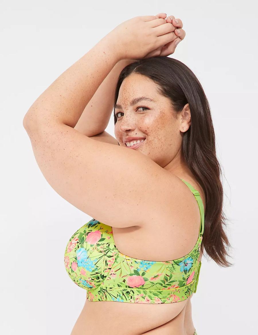 Lane Bryant Comfort Bliss Lightly Lined Plunge Women Bralettes Green | XZS3234EV