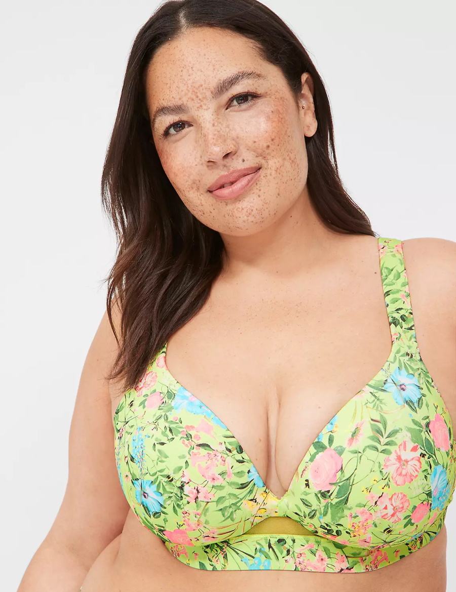 Lane Bryant Comfort Bliss Lightly Lined Plunge Women Bralettes Green | XZS3234EV