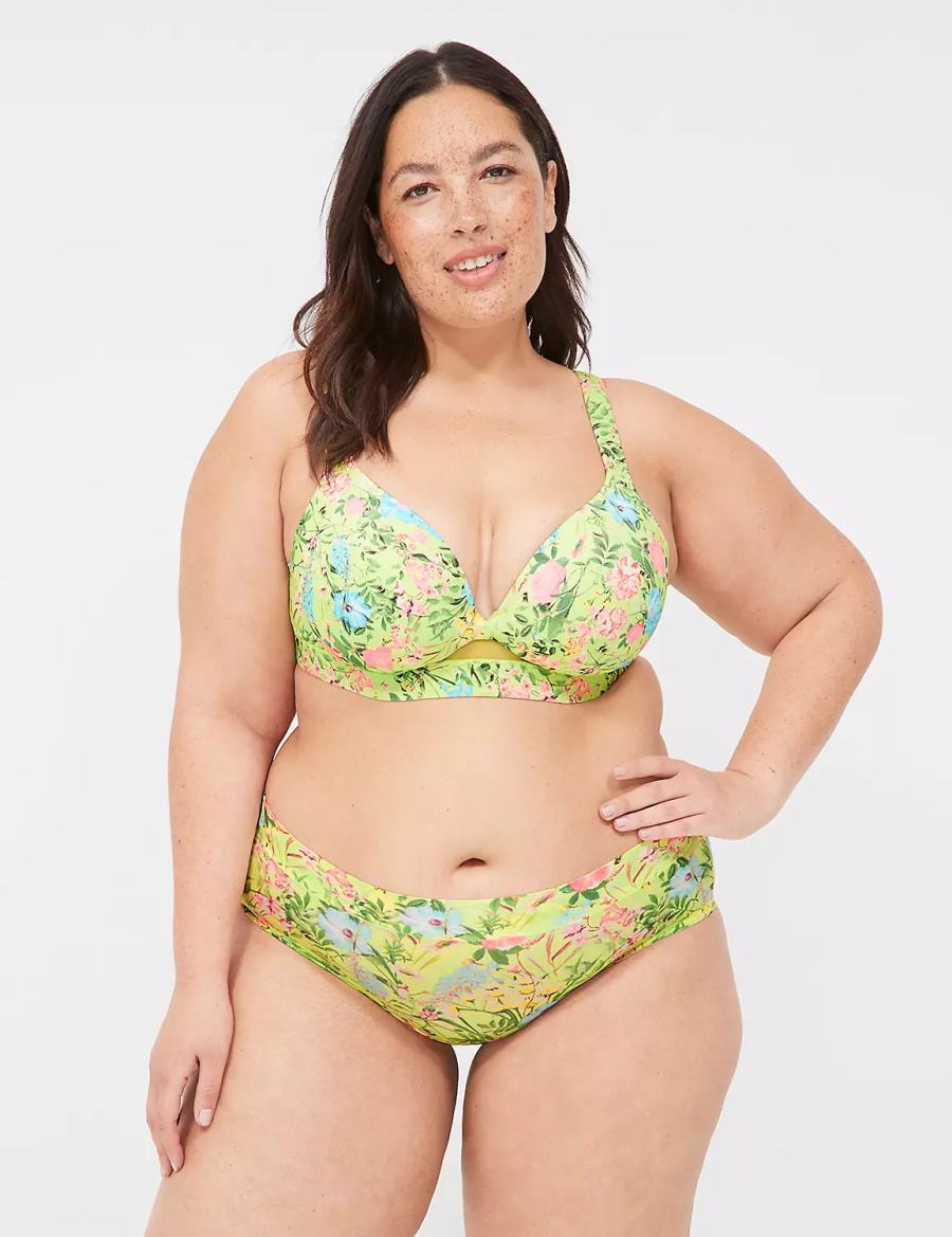 Lane Bryant Comfort Bliss Lightly Lined Plunge Women Bralettes Green | XZS3234EV