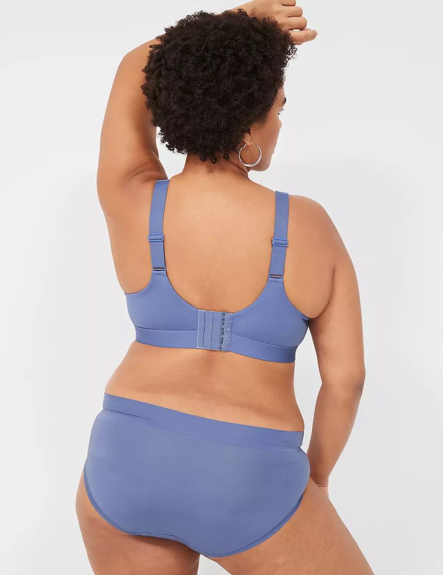 Lane Bryant Comfort Bliss Lightly Lined Plunge Women Bralettes Blue | ZPI4599MK