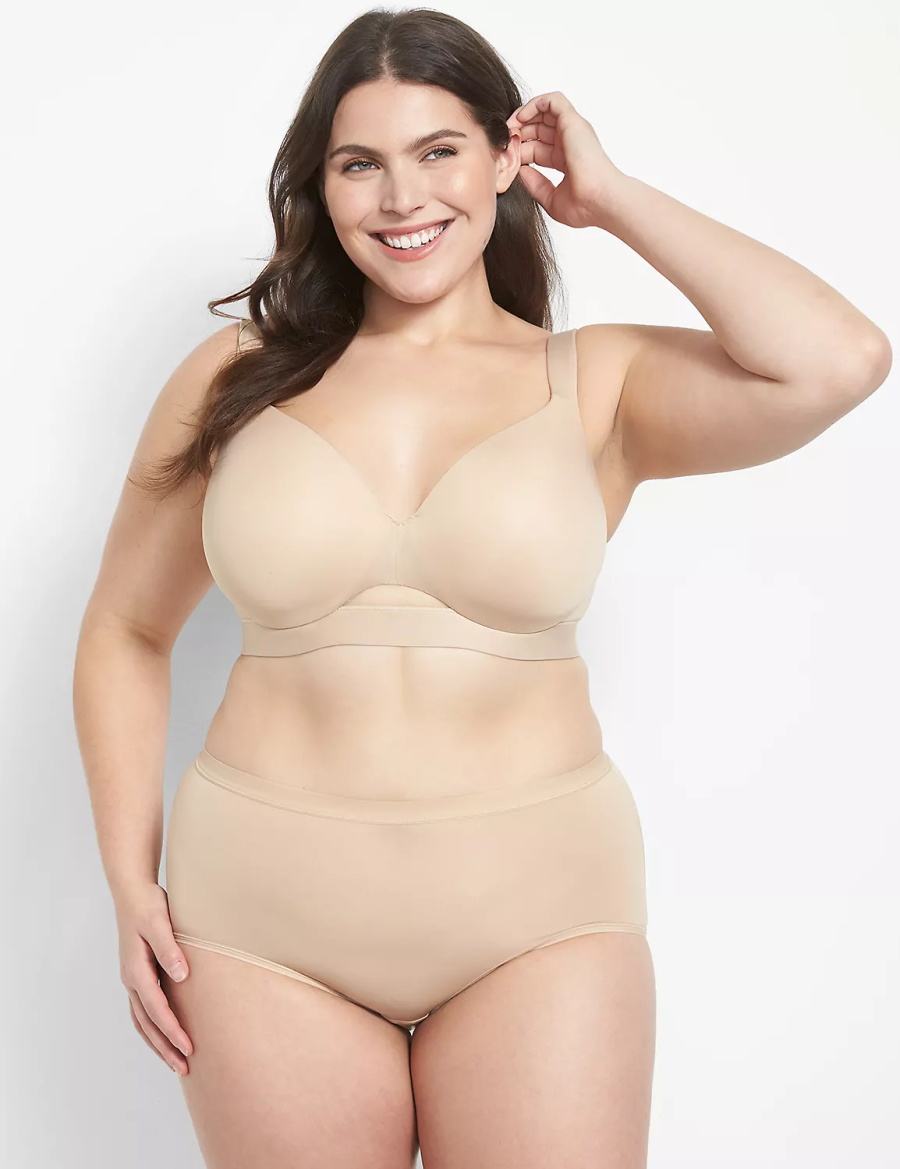 Lane Bryant Comfort Bliss Lightly Lined Full Coverage Women Bralettes Beige | KDB438FF