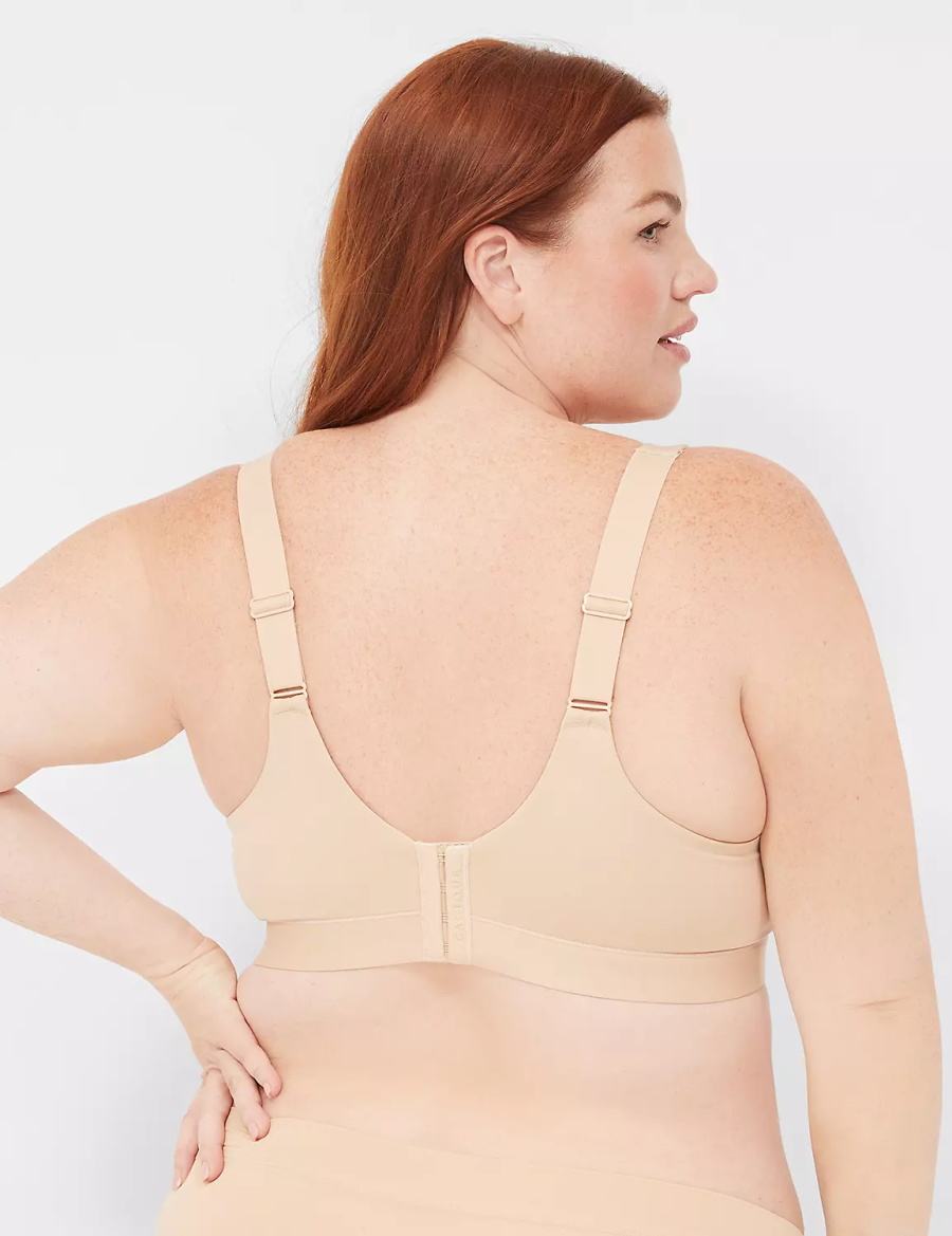 Lane Bryant Comfort Bliss Lightly Lined Plunge Women Bralettes Beige | UFI2956DX