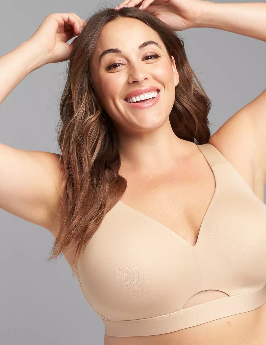 Lane Bryant Comfort Bliss Lightly Lined No-Wire Women Bralettes Beige | TDQ9416AN