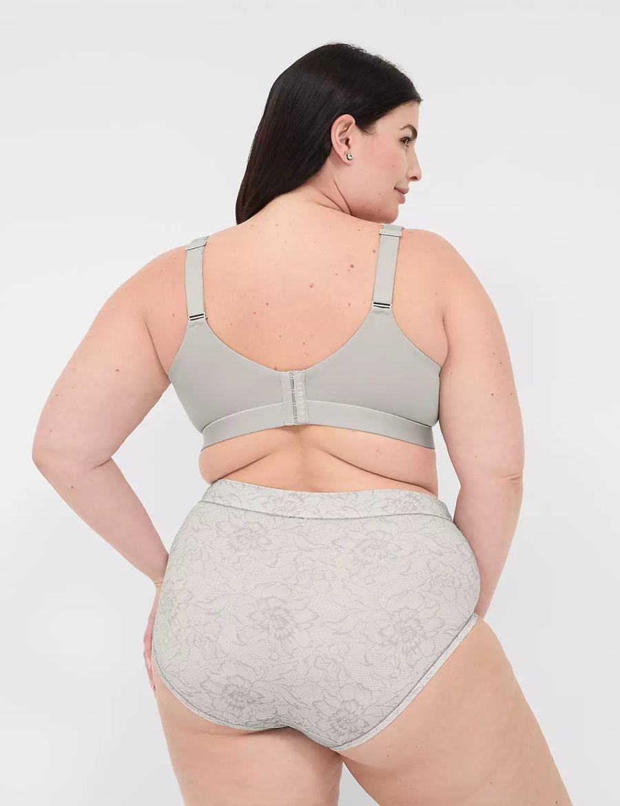 Lane Bryant Comfort Bliss Lightly Lined Full Coverage With Lace Women Bralettes Grey | NJS1370UH