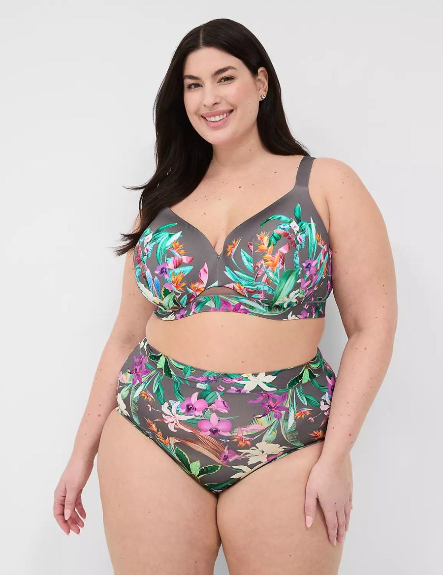 Lane Bryant Comfort Bliss Lightly Lined Full Coverage Women Bralettes Green Multicolor | GKE9884AT