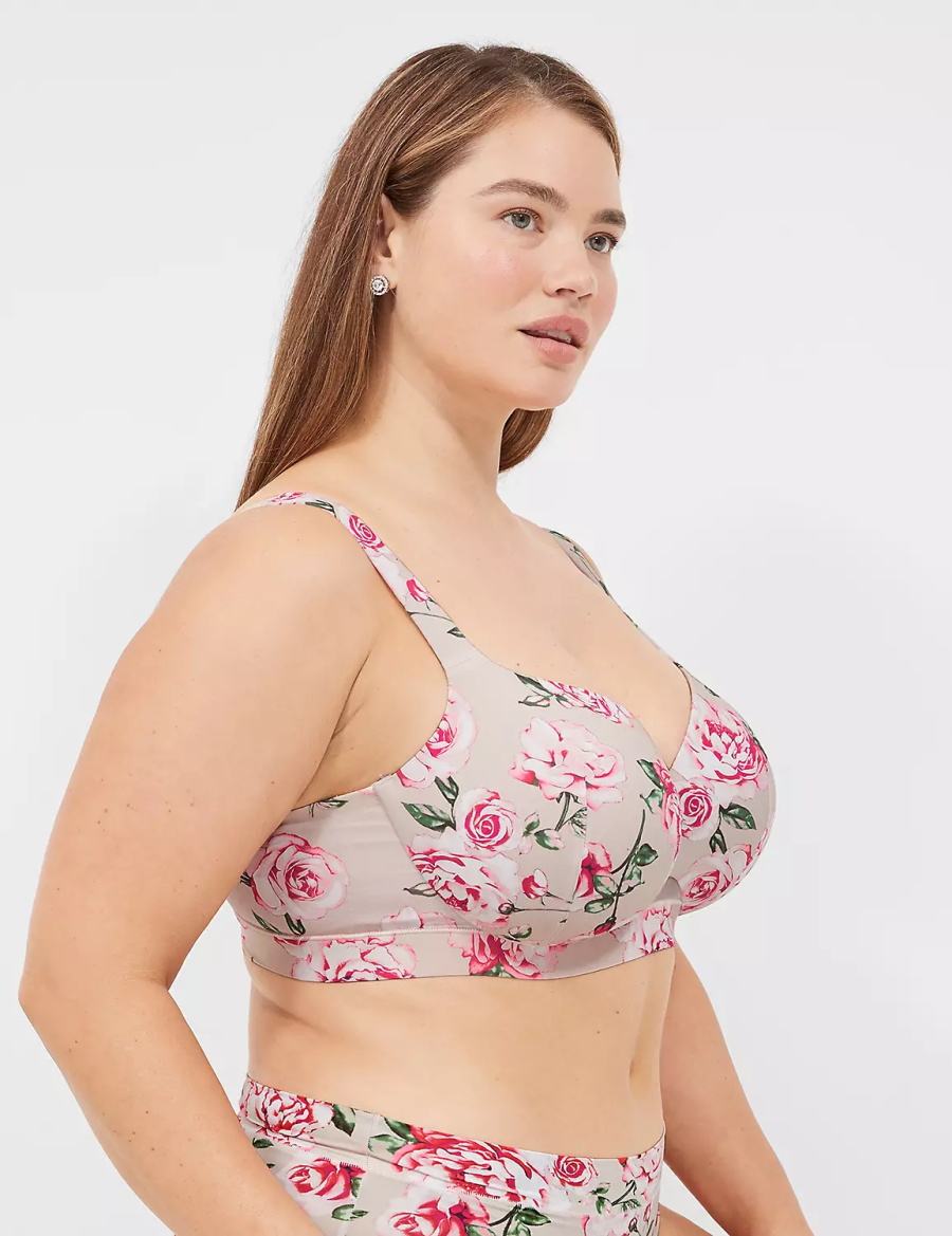 Lane Bryant Comfort Bliss Lightly Lined Women Balconette Bra Rose Grey | BZP5042KX