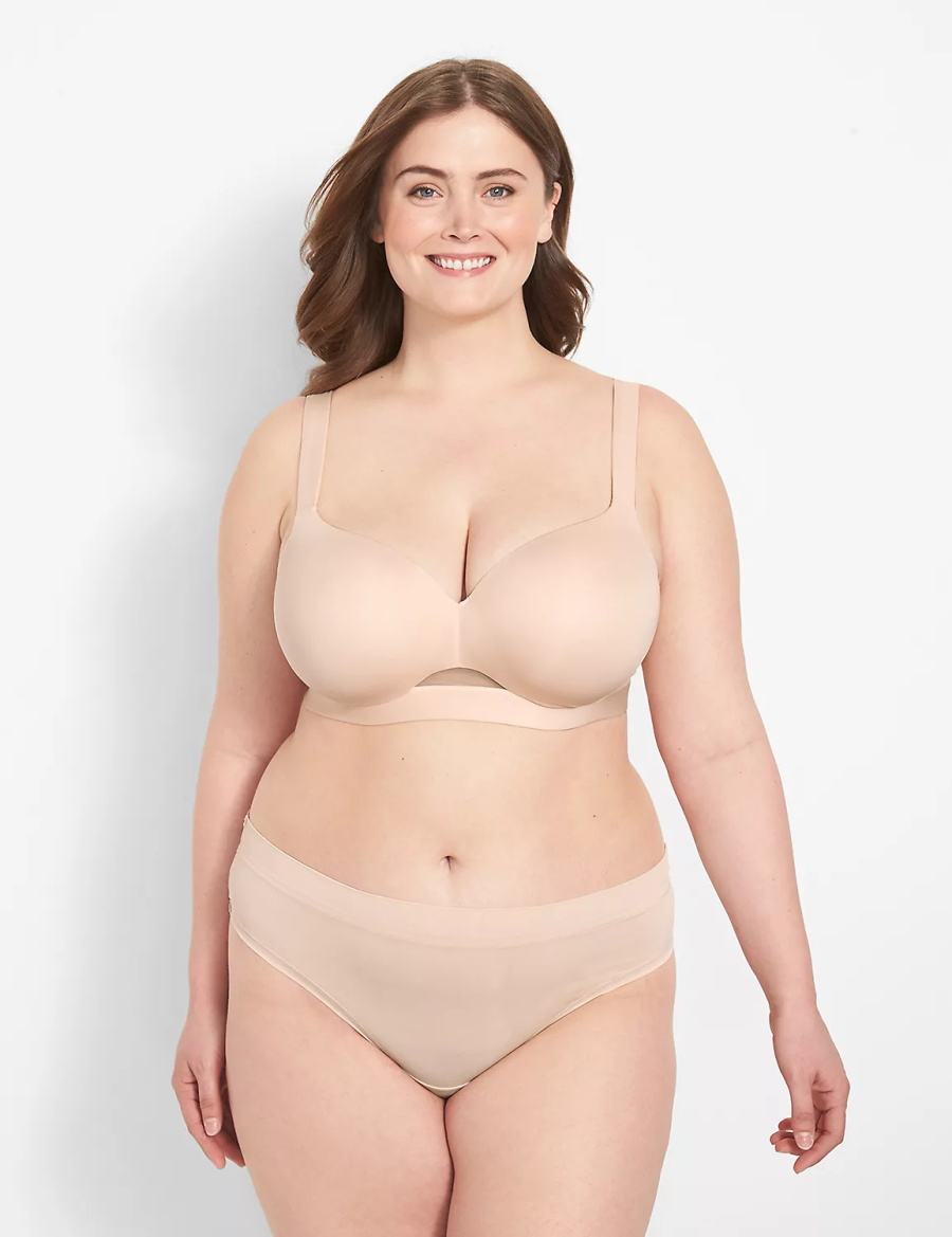 Lane Bryant Comfort Bliss Lightly Lined Women Balconette Bra Brown | RQN9534TD