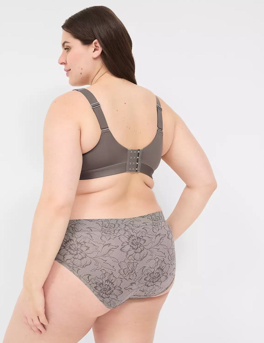 Lane Bryant Comfort Bliss Lightly Lined With Lace Women Balconette Bra Dark Grey | LPA2652UQ