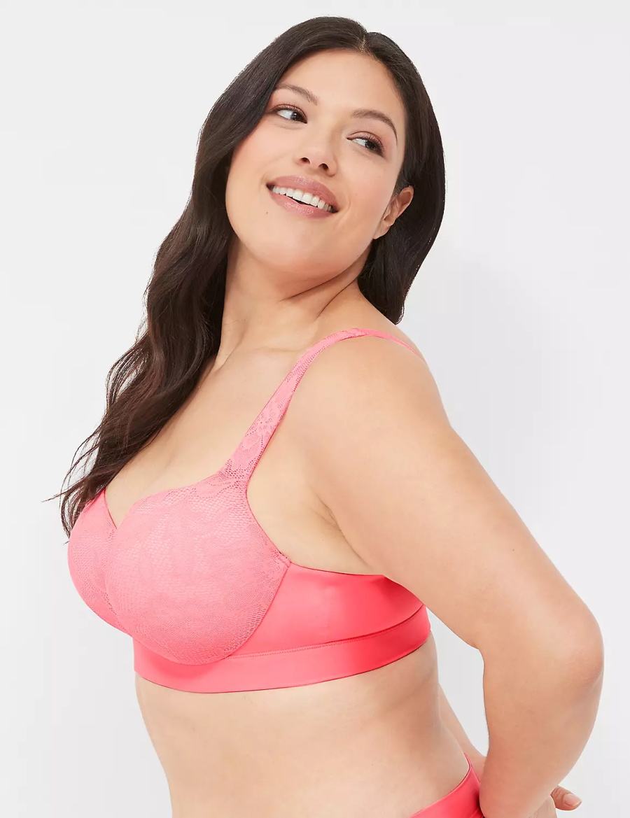 Lane Bryant Comfort Bliss Lightly Lined Women Balconette Bra Pink | QGK8430JB