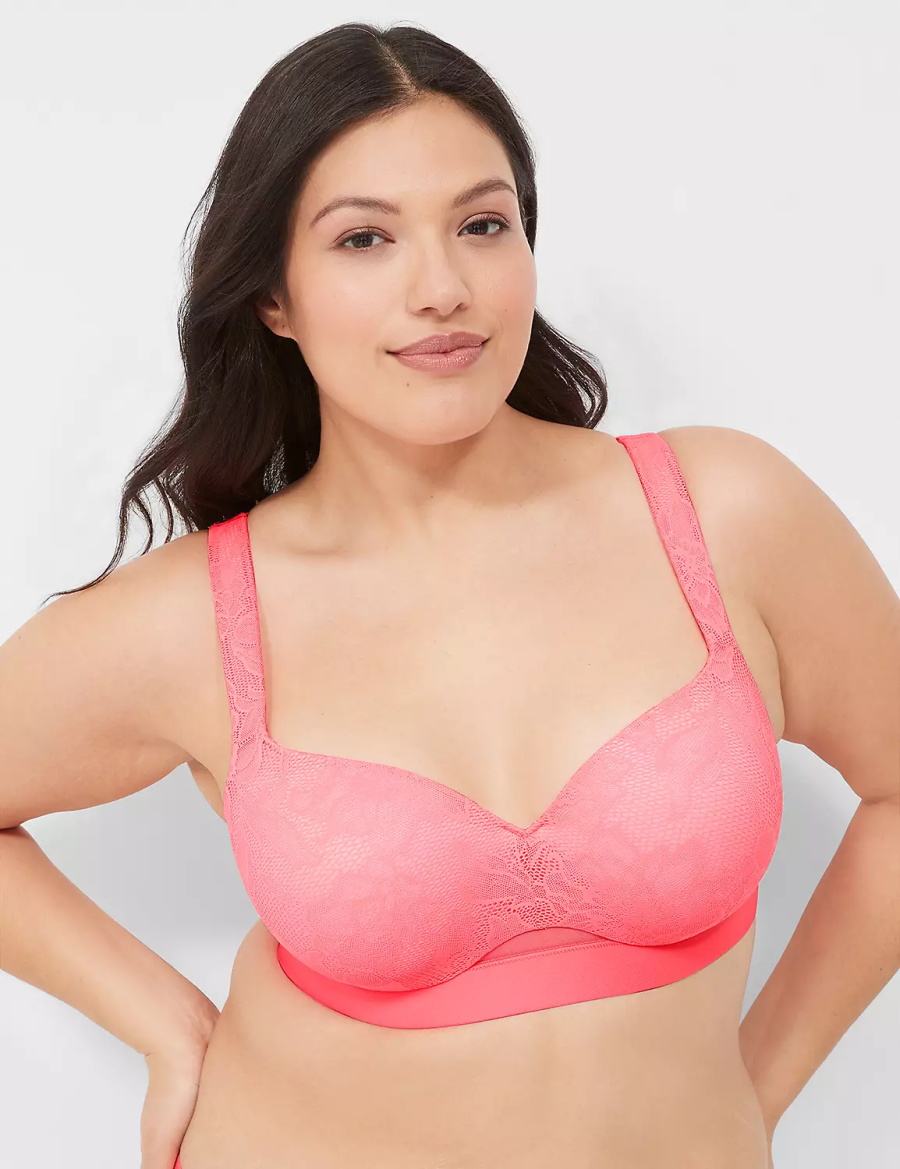 Lane Bryant Comfort Bliss Lightly Lined Women Balconette Bra Pink | QGK8430JB