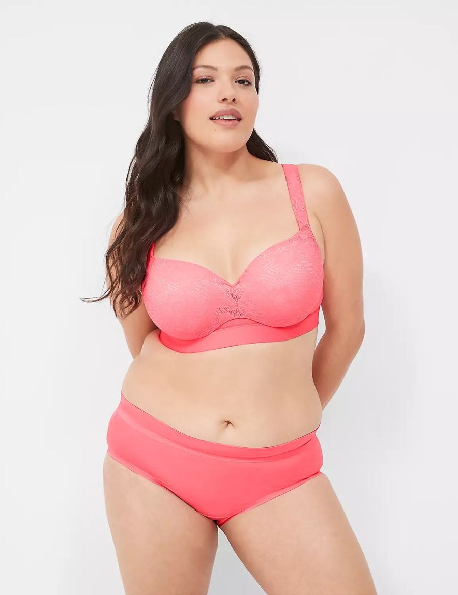 Lane Bryant Comfort Bliss Lightly Lined Women Balconette Bra Pink | QGK8430JB