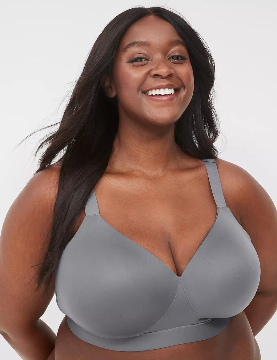 Lane Bryant Comfort Bliss No-Wire Lounge Women Bralettes Dark Grey | ZQC6842BP