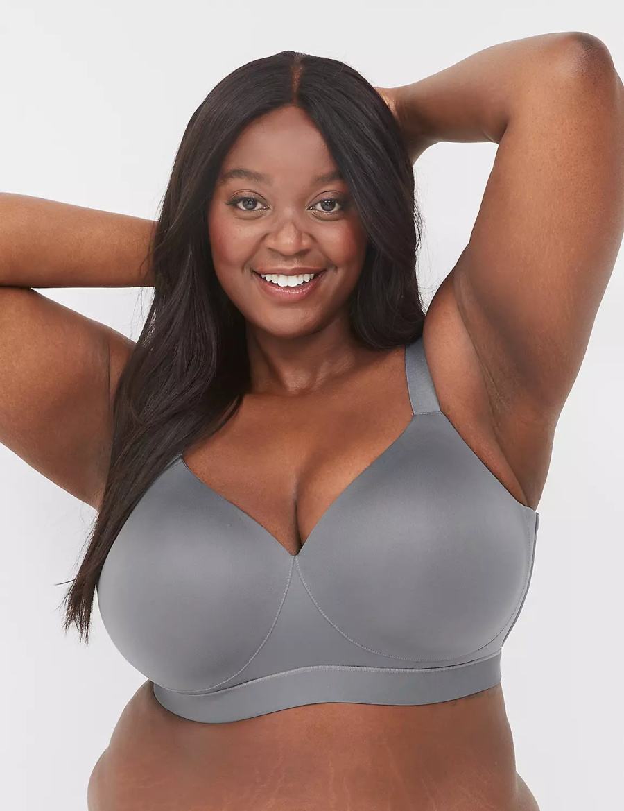 Lane Bryant Comfort Bliss No-Wire Lounge Women Bralettes Dark Grey | ZQC6842BP