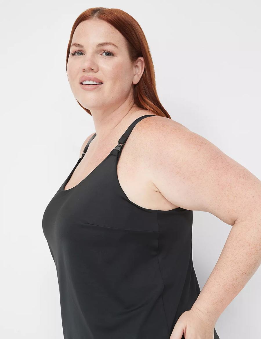 Lane Bryant Comfort Bliss Nursing Cami Women Bralettes Black | TAY4317ZY