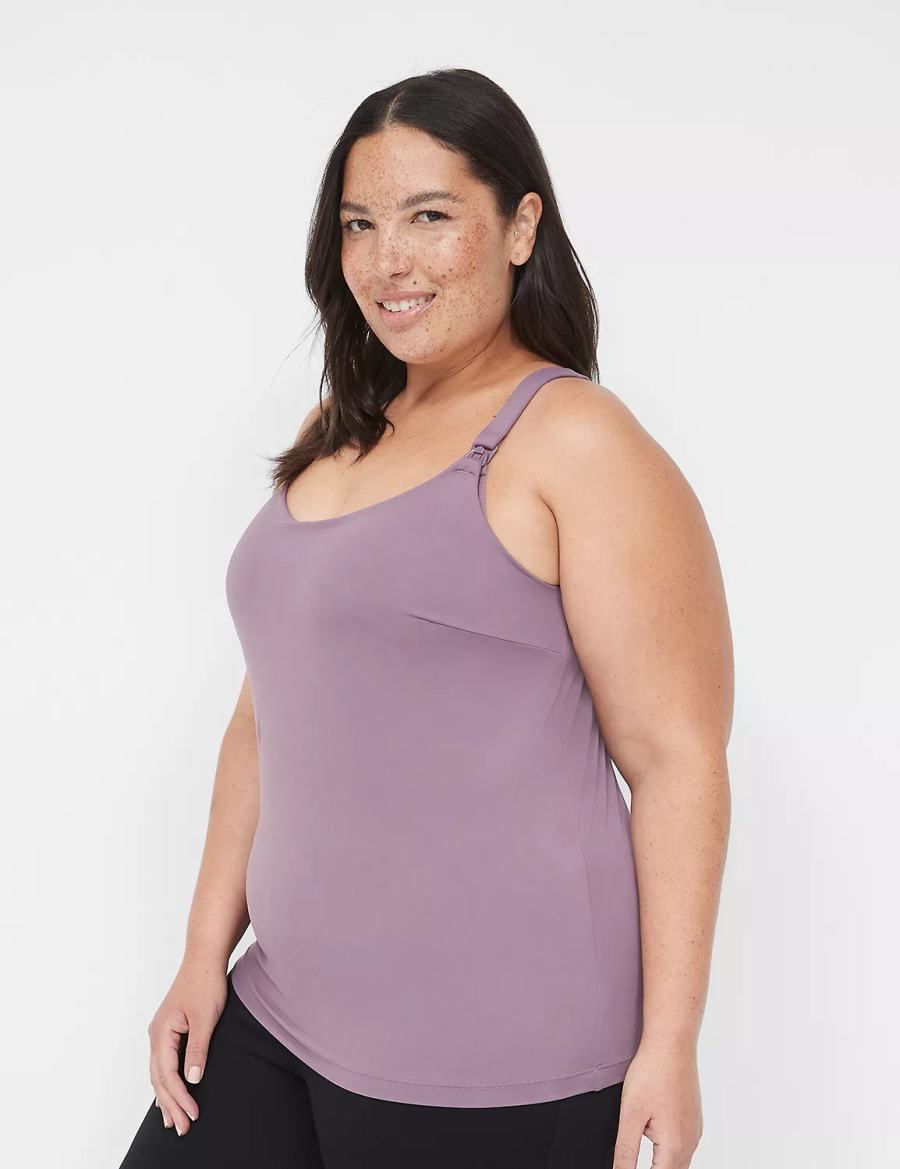 Lane Bryant Comfort Bliss Nursing Cami Women Bralettes Purple | YPQ1493ZS