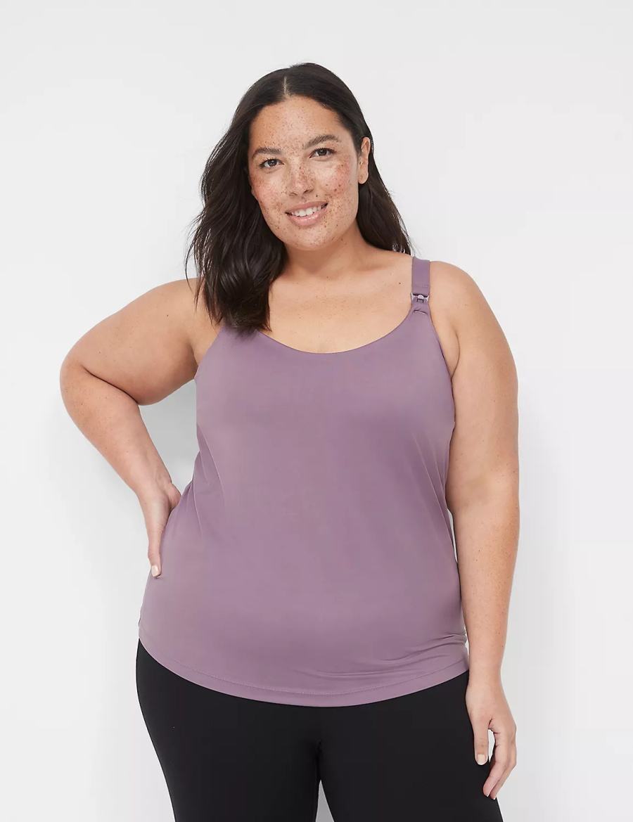 Lane Bryant Comfort Bliss Nursing Cami Women Bralettes Purple | YPQ1493ZS