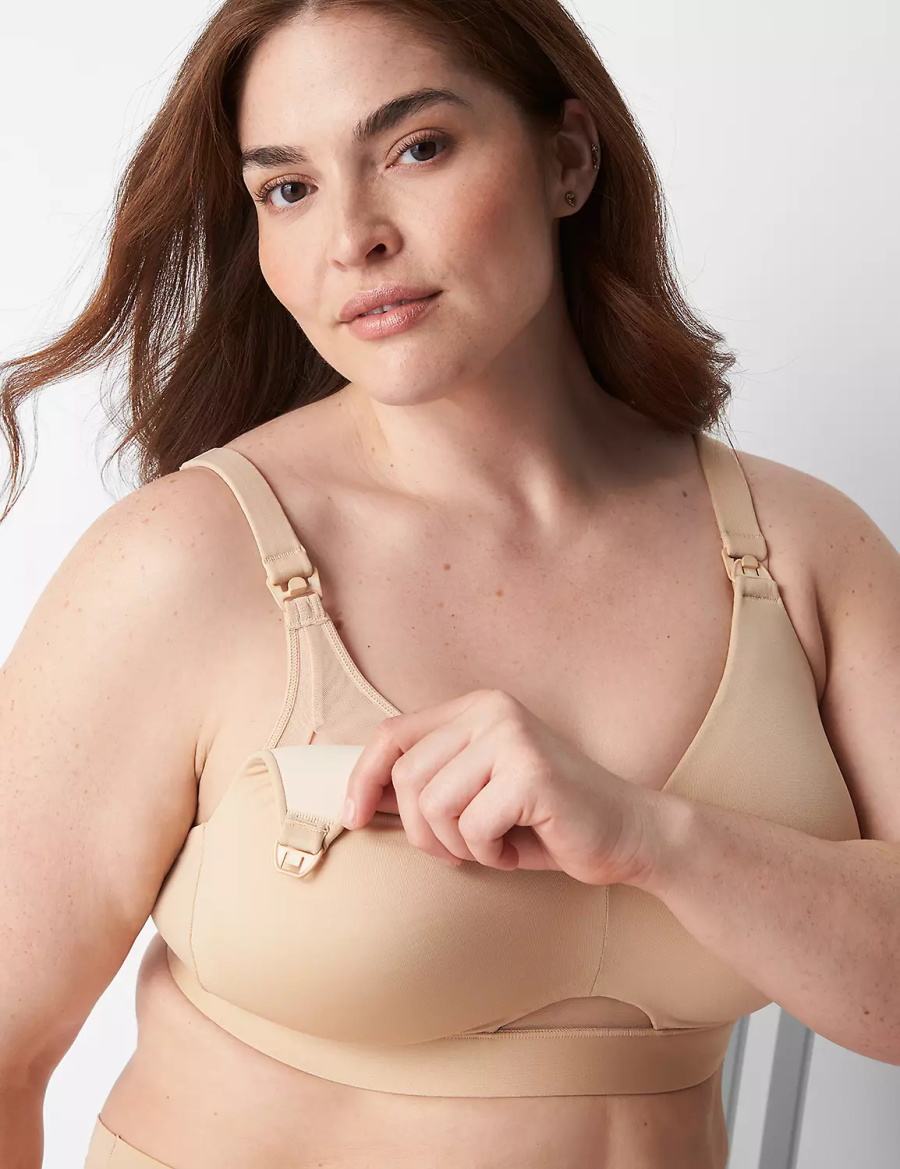 Lane Bryant Comfort Bliss Nursing Women Bralettes Beige | ZNB3873BI