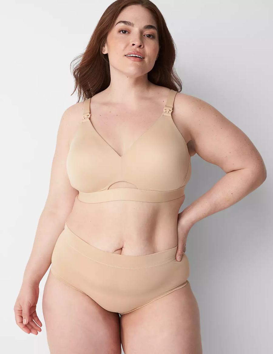 Lane Bryant Comfort Bliss Nursing Women Bralettes Beige | ZNB3873BI