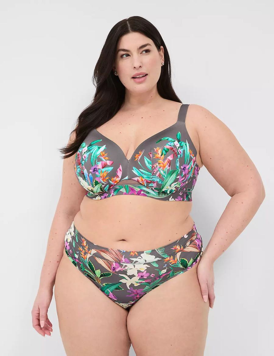 Lane Bryant Comfort Bliss Women Thong Panty Green Multicolor | KCB4944PS