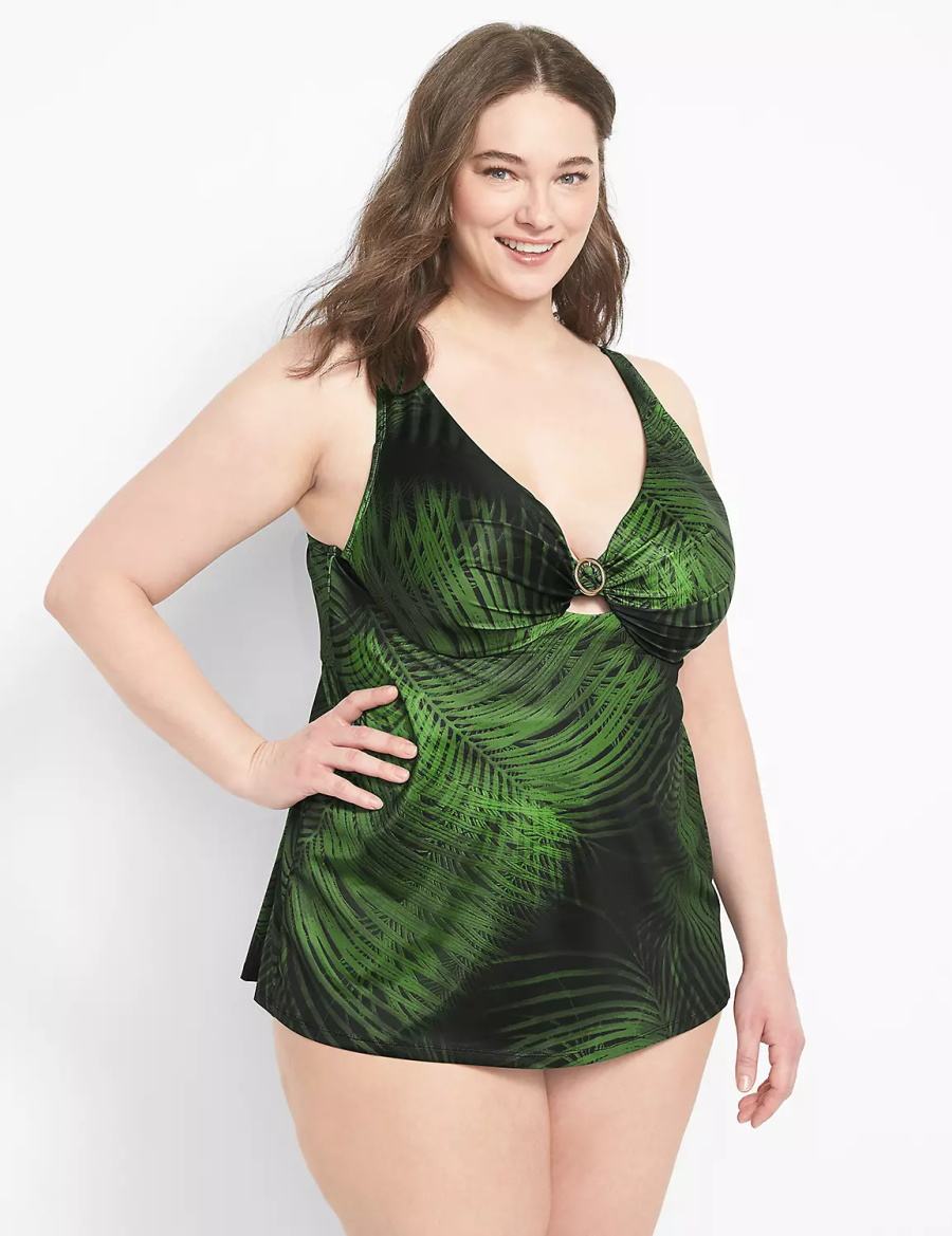 Lane Bryant Convertible High-Waist Swim Women Briefs Dark Green | SMZ5626WR