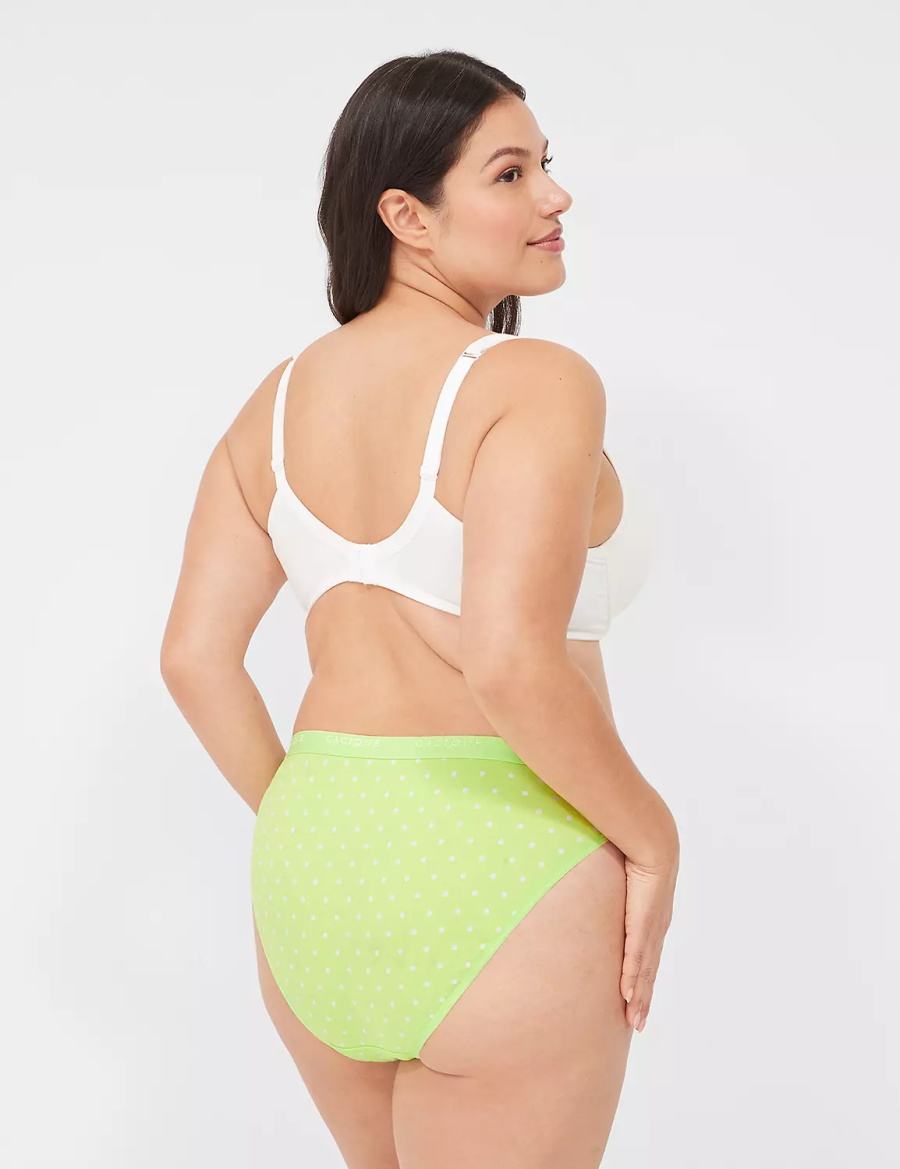 Lane Bryant Cotton French Cut Women Briefs Green | NEW9010HH