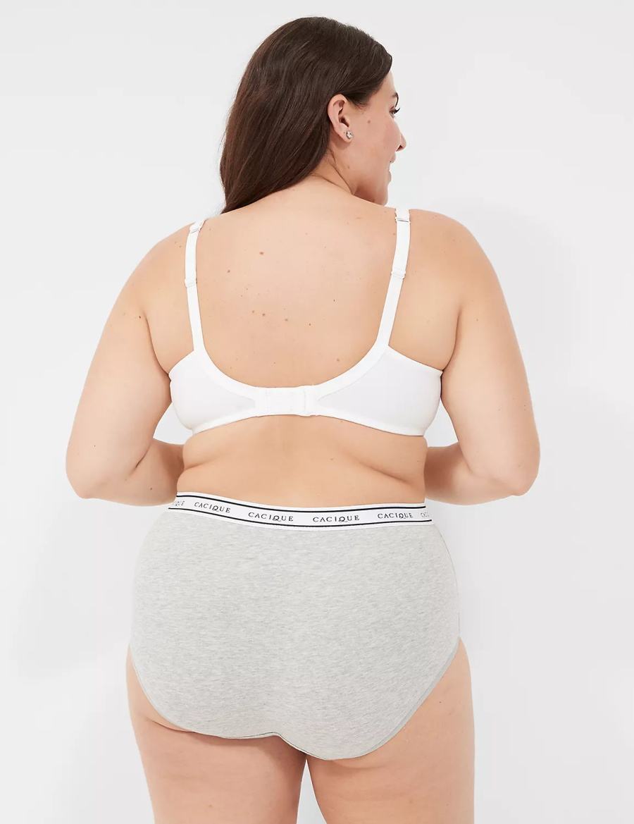 Lane Bryant Cotton Full With Wide Waistband Women Briefs Grey | QVM356QP