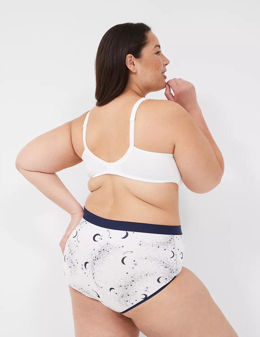 Lane Bryant Cotton Full With Wide Waistband Women Briefs White | UOC9438TD