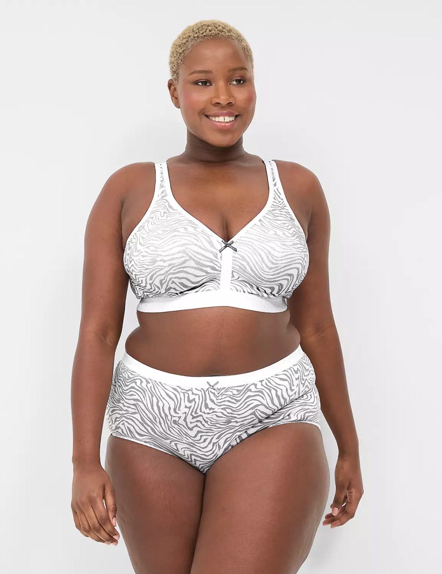 Lane Bryant Cotton Full Women Briefs White | NCR9386EV