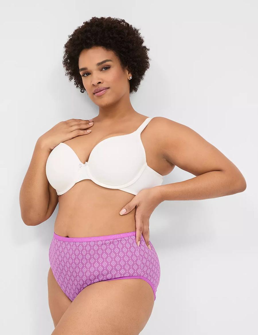 Lane Bryant Cotton High-Leg Women Briefs Purple | DDT412KW