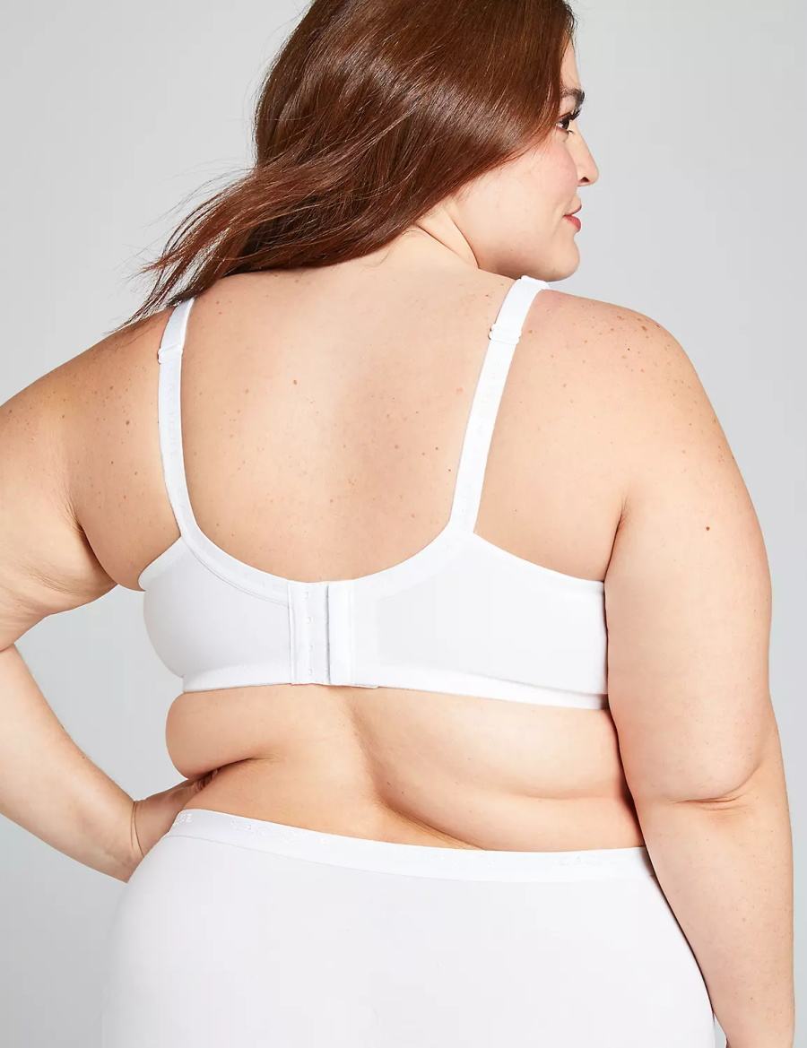 Lane Bryant Cotton Lightly Lined Full Coverage Women Bralettes White | MRK9939TC