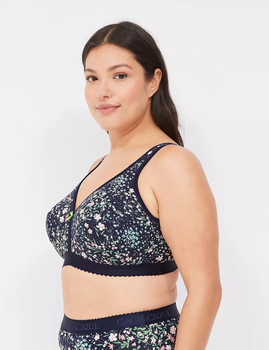 Lane Bryant Cotton Lightly Lined No-Wire Women Bralettes Black | FWR4260GC