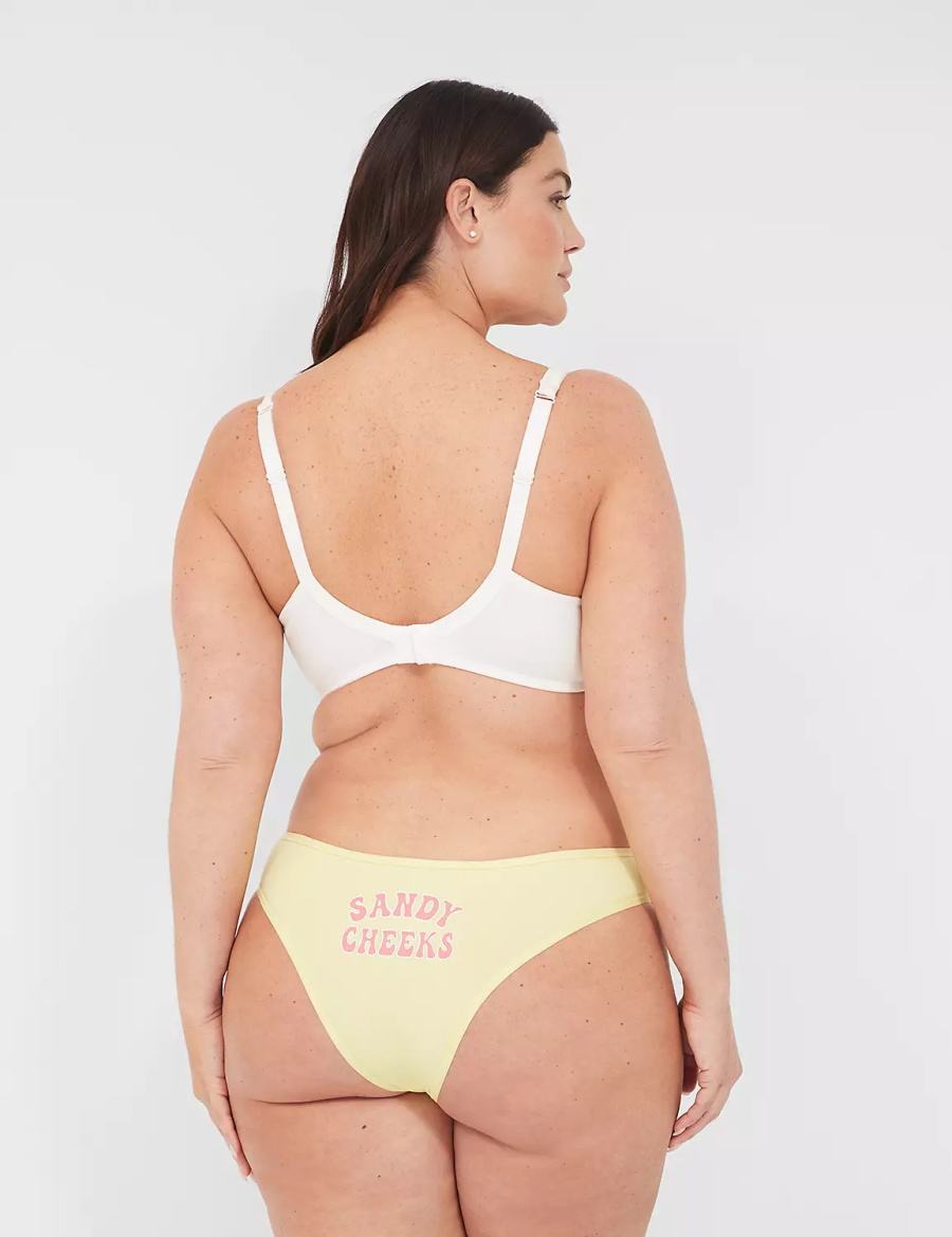 Lane Bryant Crush Cotton Dipped Tanga Women Briefs Yellow | RST2625VK