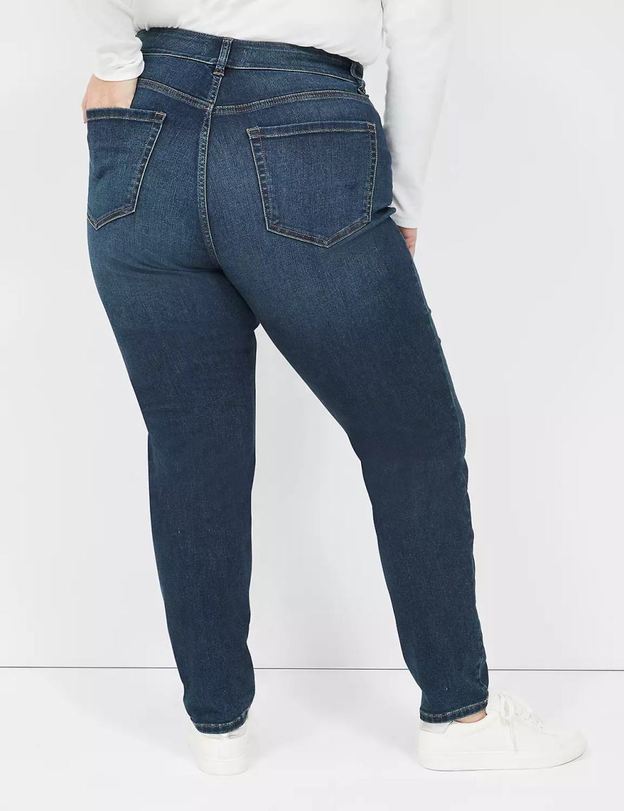 Lane Bryant Curvy Fit High-Rise Skinny Women Jeans Dark Blue | HQA8515TA