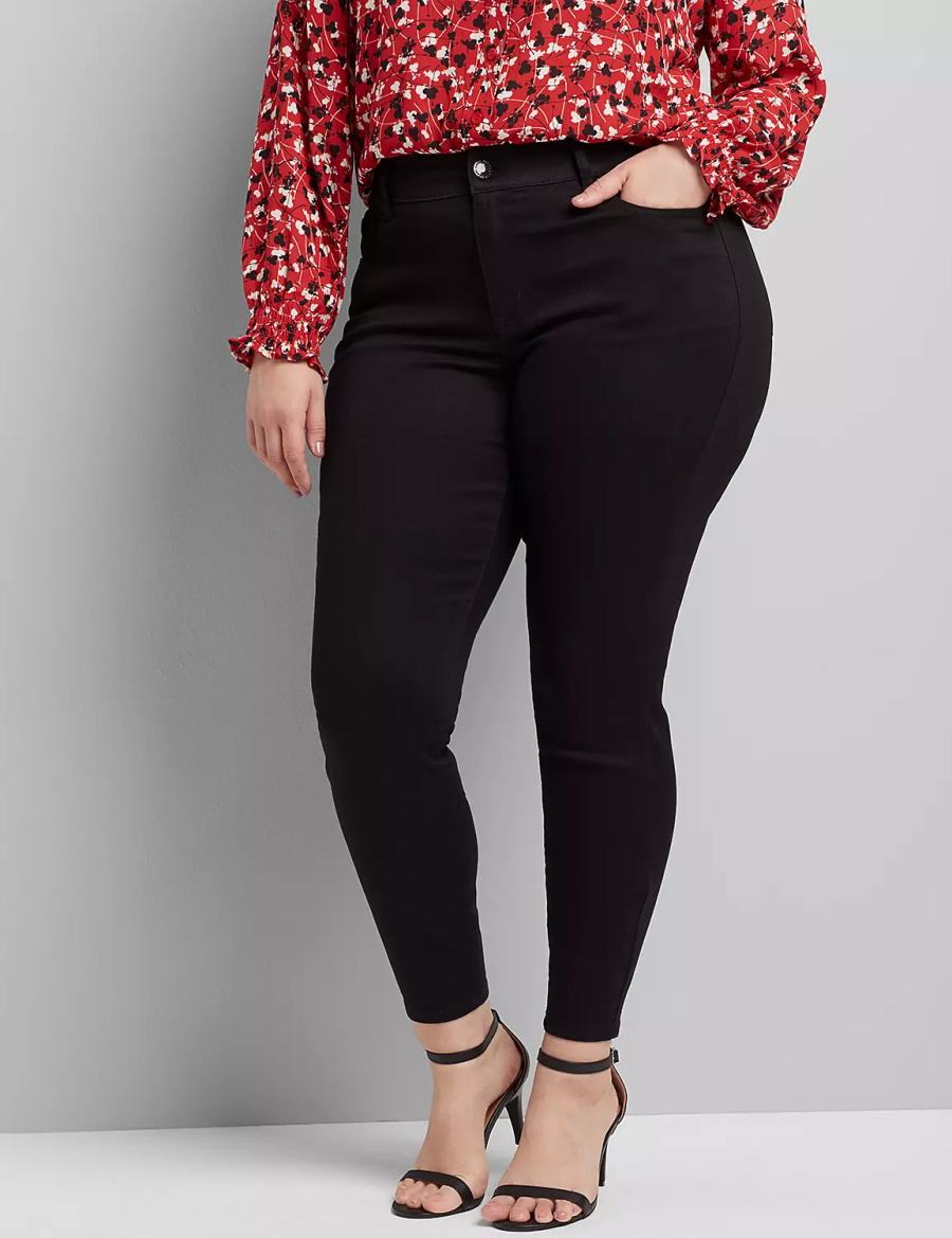 Lane Bryant Curvy Fit High-Rise Skinny Women Jeans Black | IGH1195II