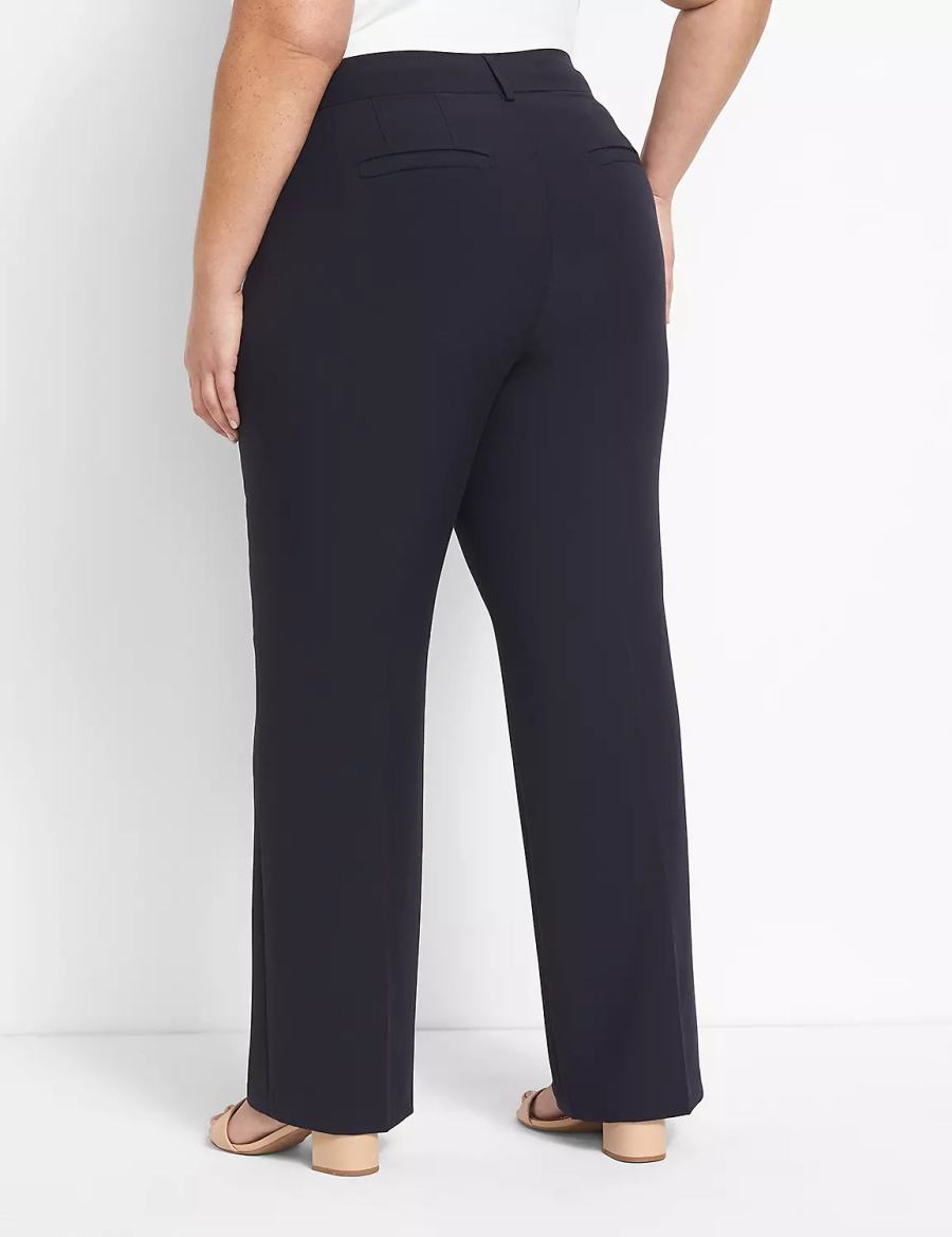 Lane Bryant Curvy Fit Perfect Drape Straight Women Pants Blue | HIR5339AI