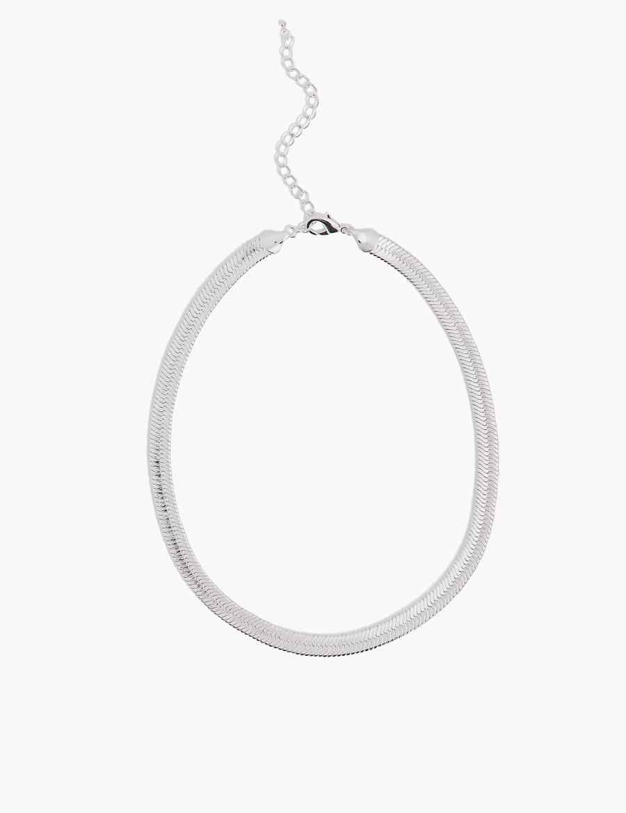 Lane Bryant Demi-Fine Flat Women Chain Necklace Silver | BDC4763YU