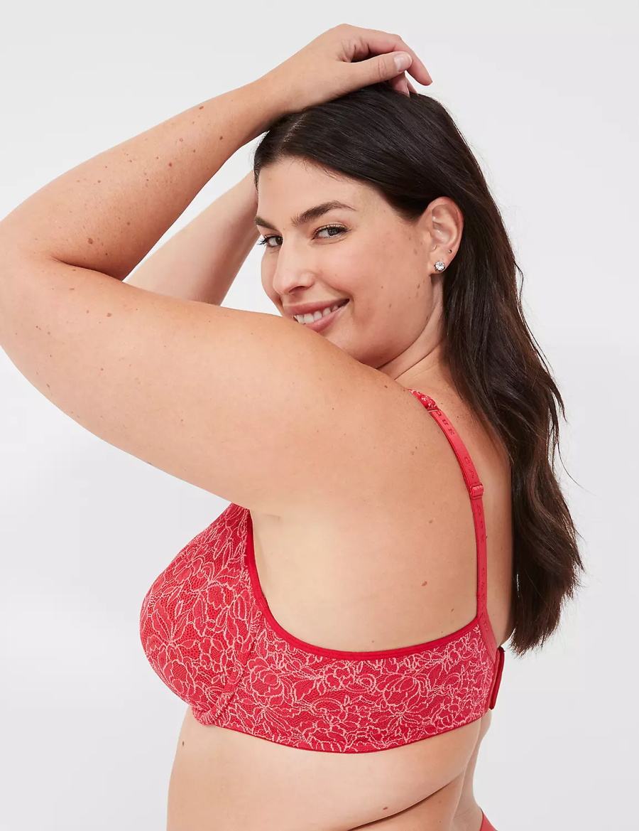 Lane Bryant Demi with Lace Women Unlined Bra Red | PZC1623LF