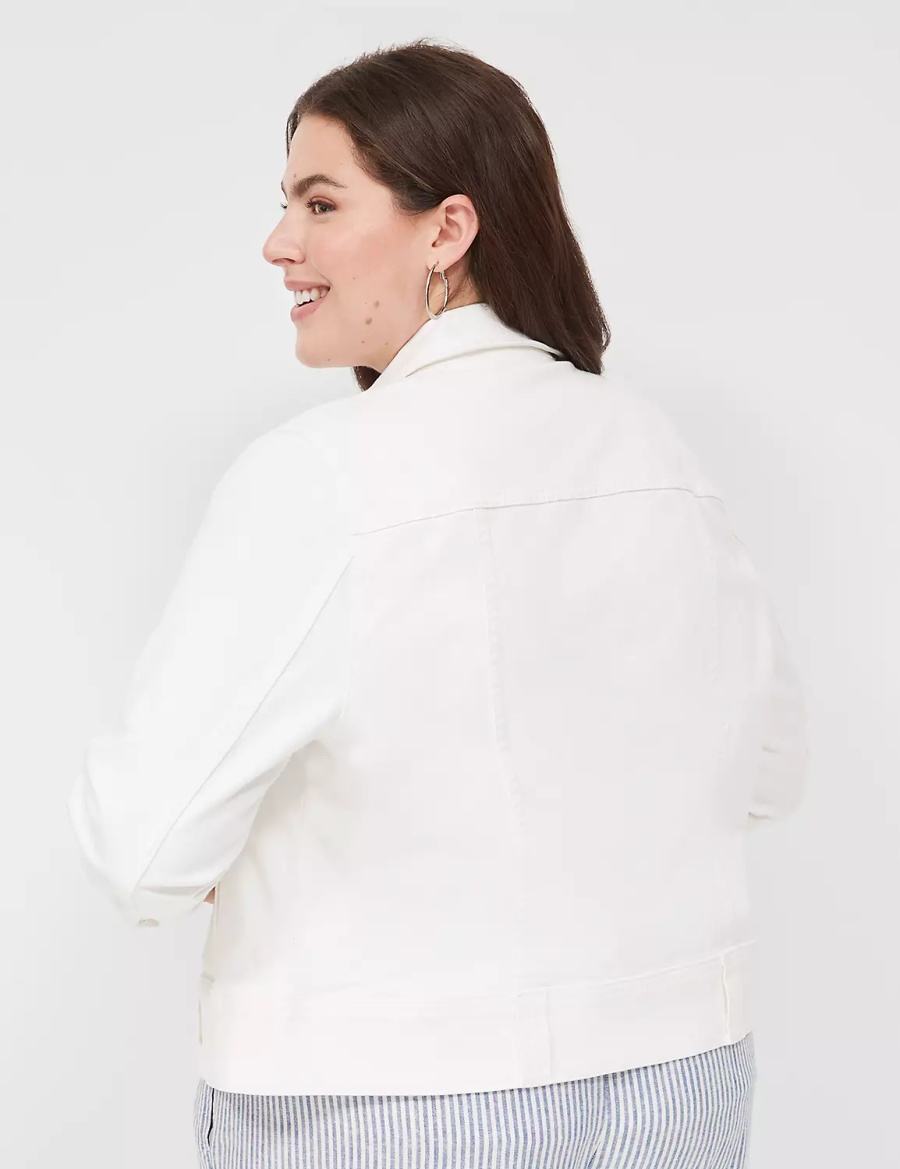 Lane Bryant Denim Women Jackets White | BED8918TA