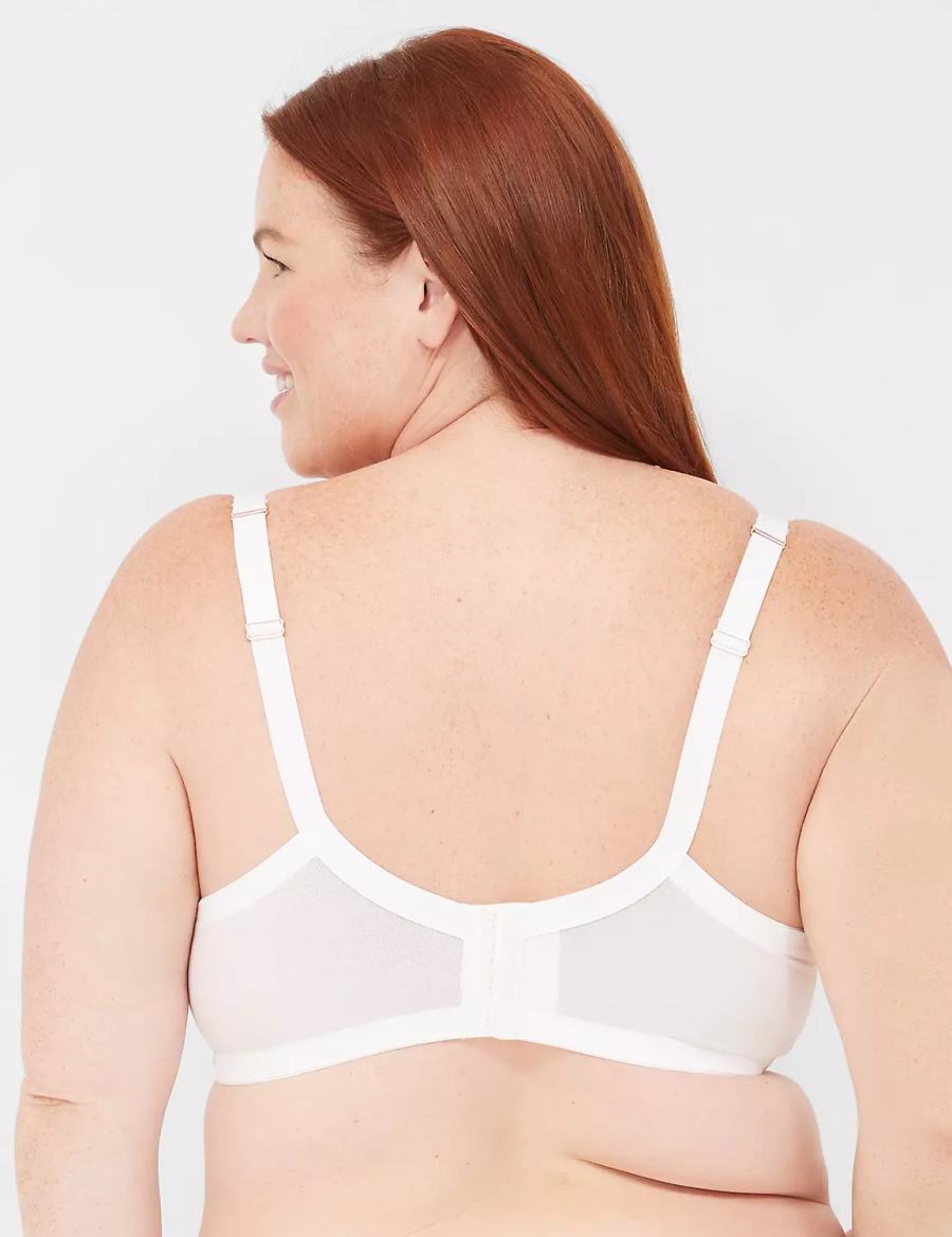 Lane Bryant Digital Print Lace Boost Women Balconette Bra White | WVY646IV