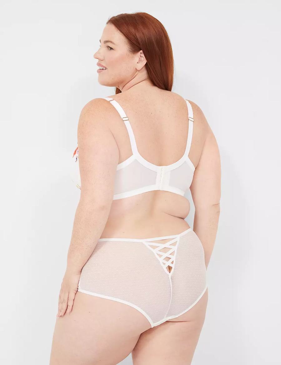 Lane Bryant Digital Print Lace Women Briefs White | JDE6476EN