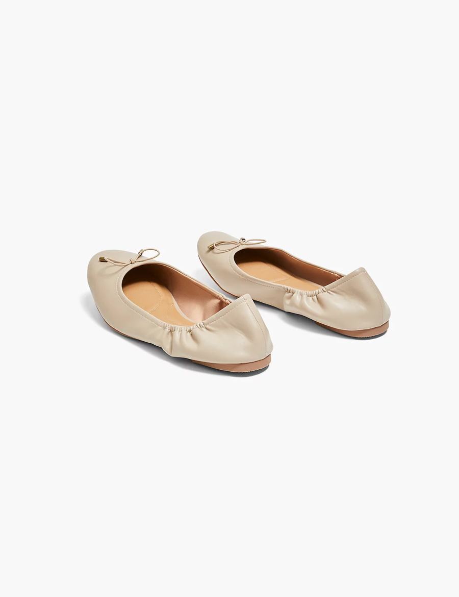 Lane Bryant Dream Cloud Bow Women Ballet Flats Grey Brown | IMG1179SY