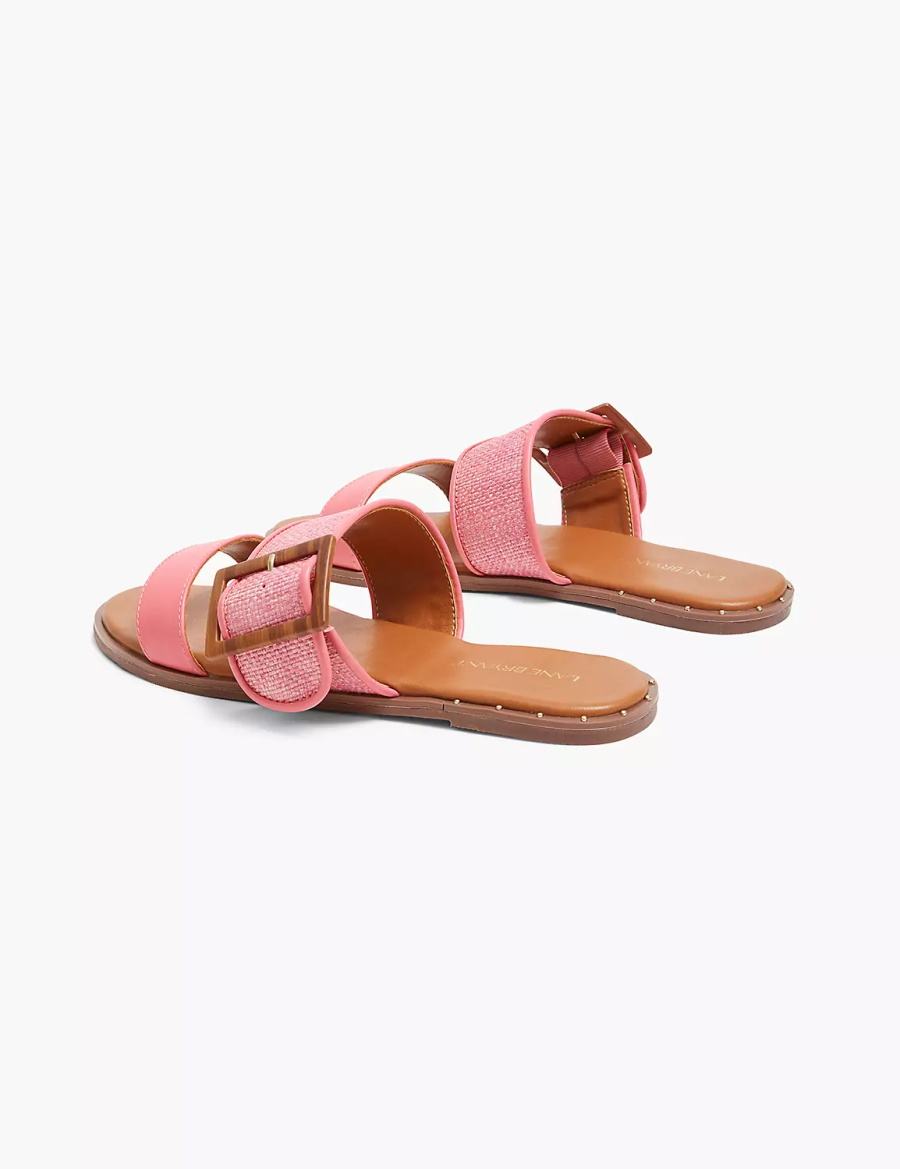 Lane Bryant Dream Cloud Buckle Slip-On Women Flat Sandals Coral | NLQ6835ME