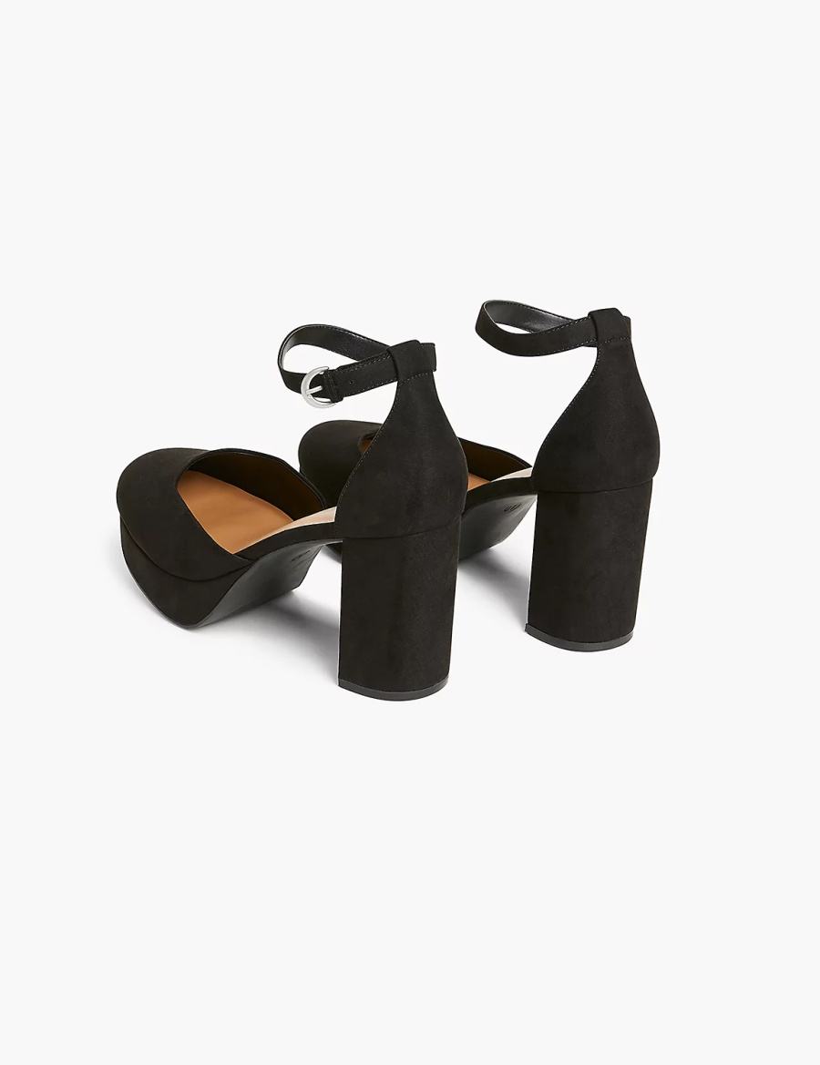 Lane Bryant Dream Cloud Closed-Toe Platform Block Heel Women Heels Sandals Black | QER369WD